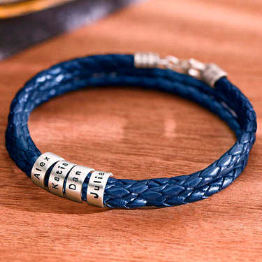 Pulsera 2 vueltas con 4 aros de plata